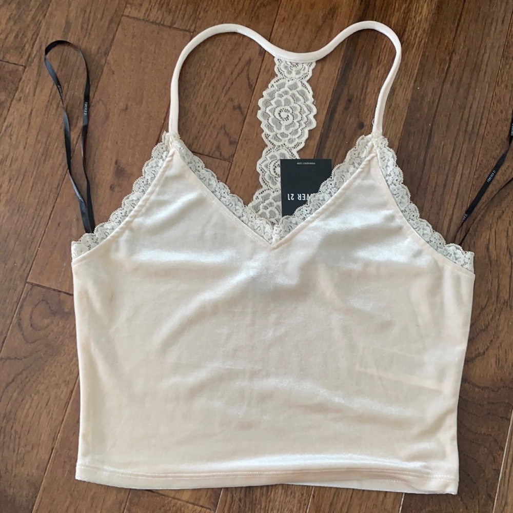 Forever 21 velvet cream cami with tags